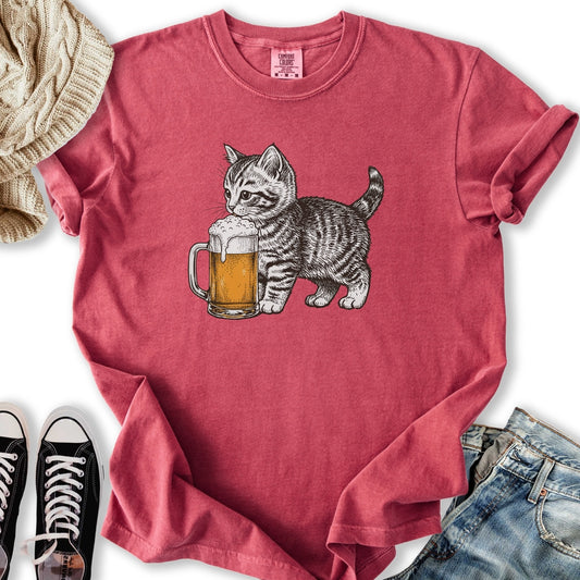 Kitten with Beer T-Shirt
