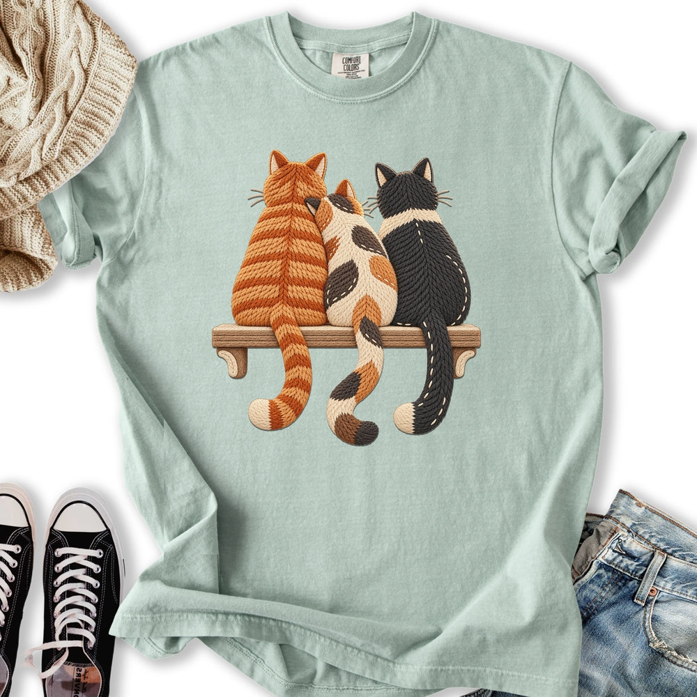 Printed Knit Cats Relaxed Tee