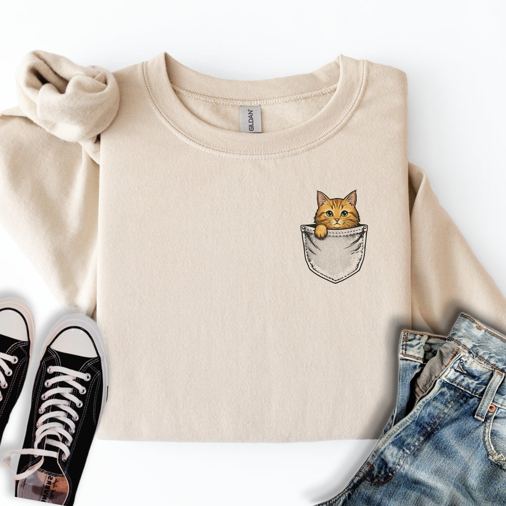 Ginger Cat Pocket Sweatshirt