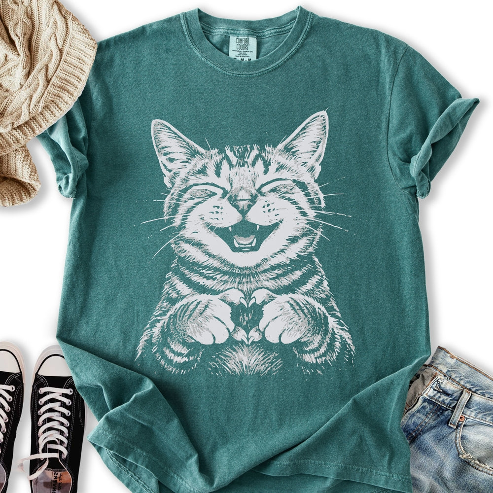 Cat Love Heart T-Shirt