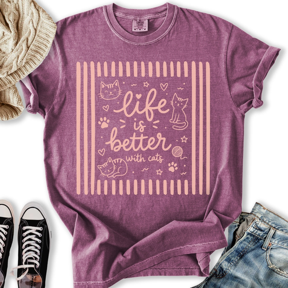 Life Is Better Cat Relaxed Tee