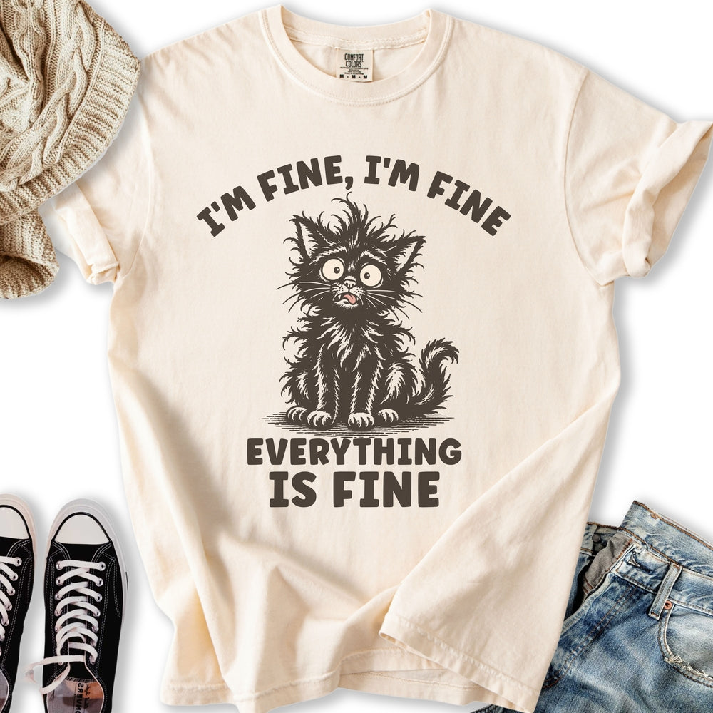 Everything Is Fine Cat T-Shirt