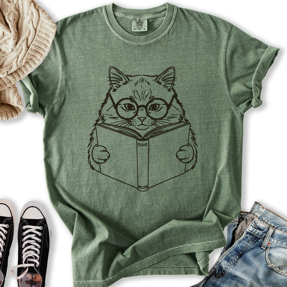 Reading Cat T-Shirt