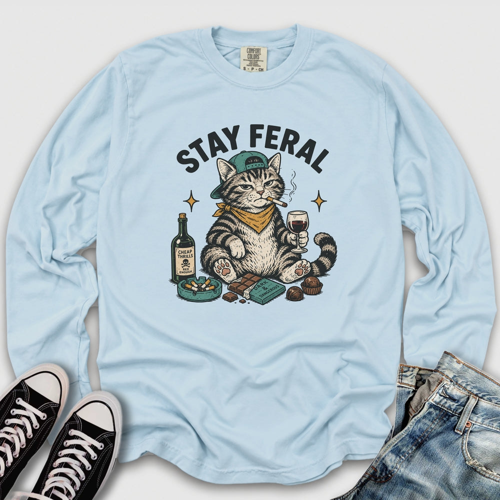 Stay Feral Cat Long Sleeve Tee