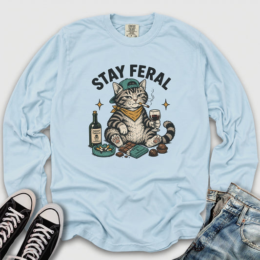 Stay Feral Cat Long Sleeve Tee