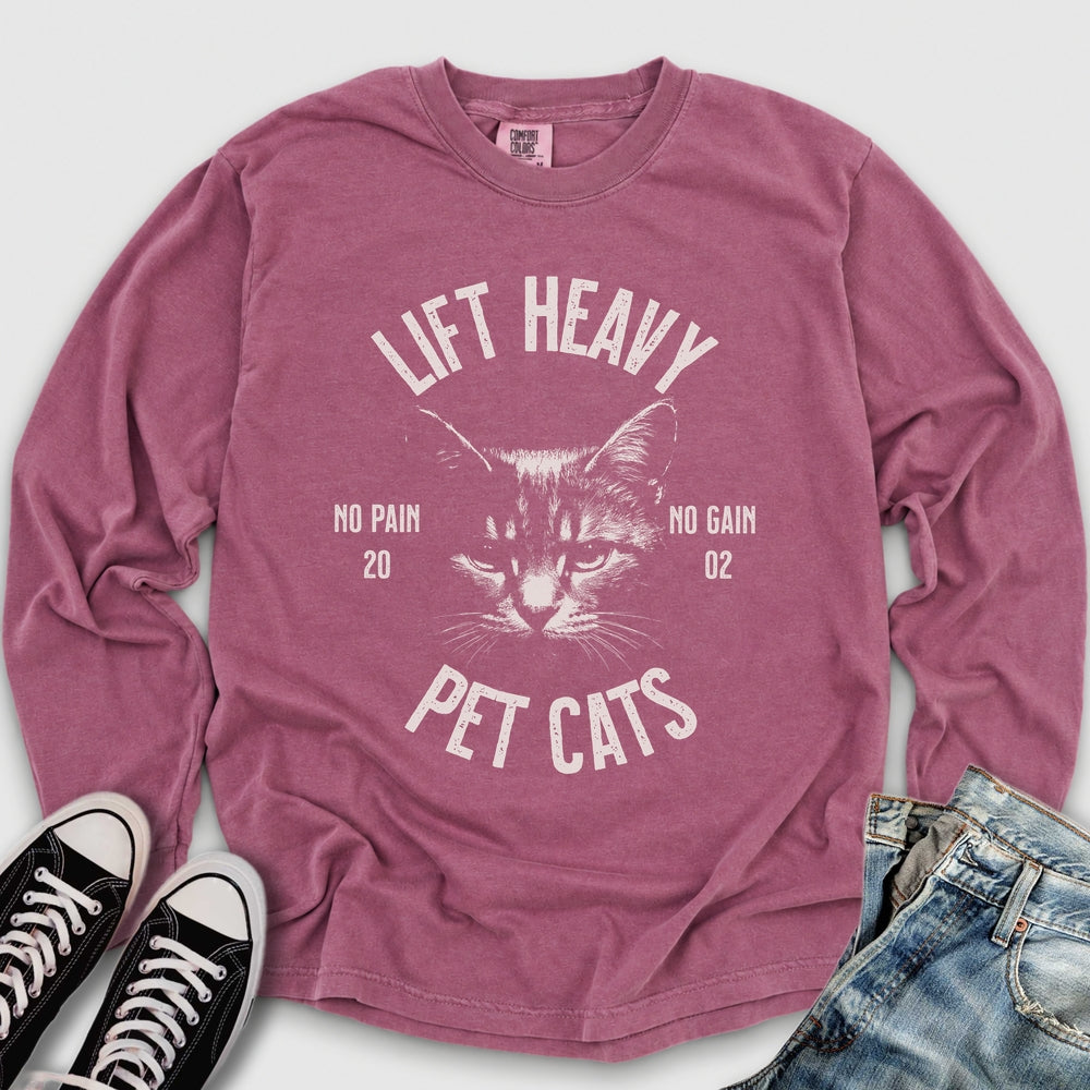 Lift Heavy Pet Cats Long Sleeve Tee
