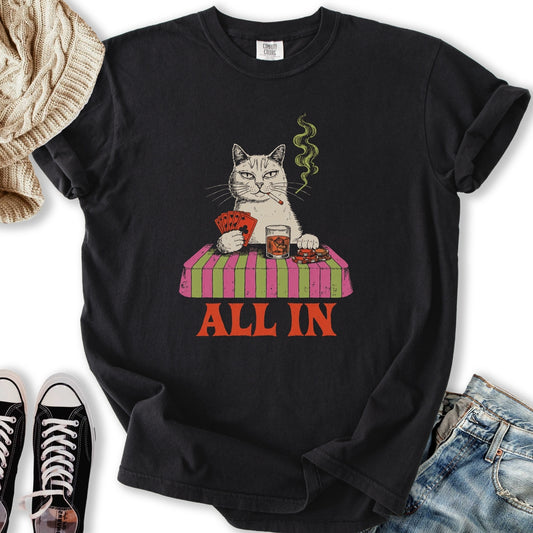 Vintage Poker Cat Relaxed Tee