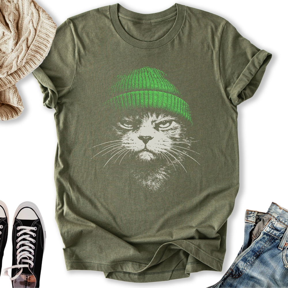 Green Beanie Cat Classic Tee
