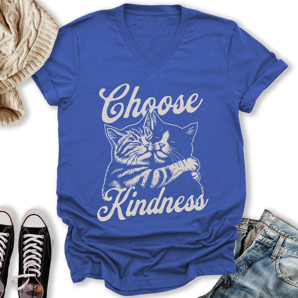 Choose Kindness Cats V-Neck Tee
