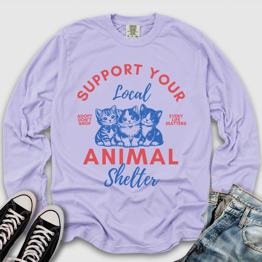 Animal Shelter Support Long Sleeve Tee