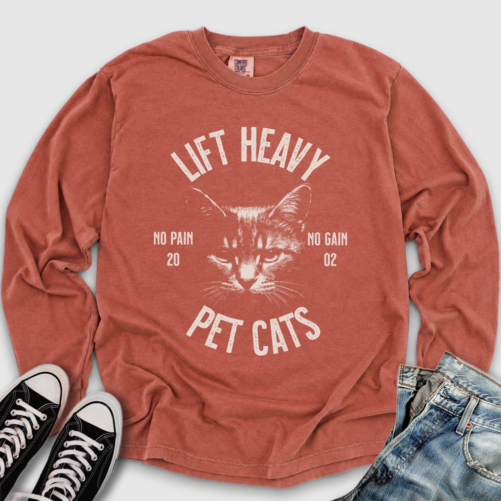 Lift Heavy Pet Cats Long Sleeve Tee