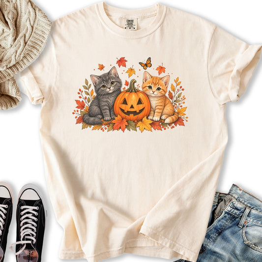 Cute Pumpkin Kittens Relaxed Tee