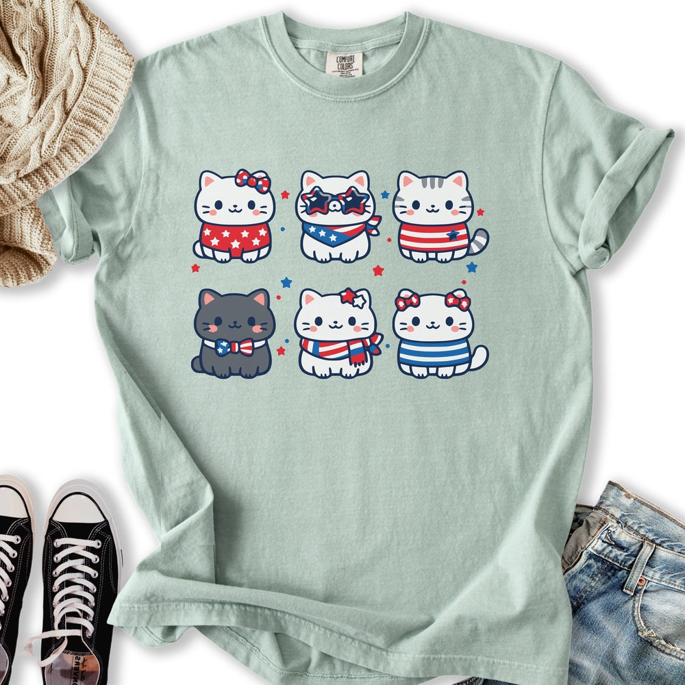 Cute Patriotic Cats T-Shirt