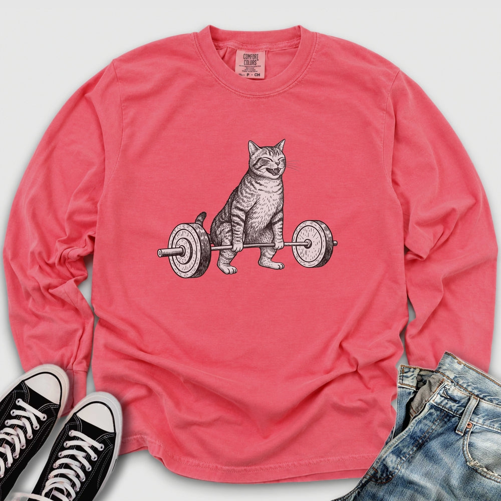 Deadlift Cat Long Sleeve Tee