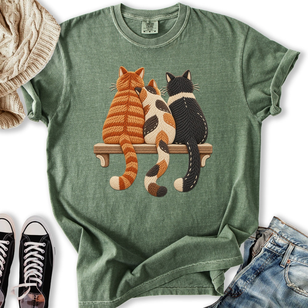 Printed Knit Cats Relaxed Tee