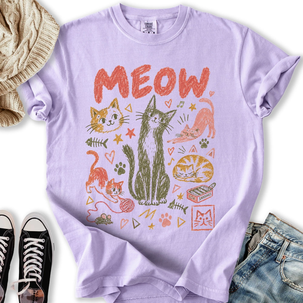 Meow Doodle Relaxed Tee