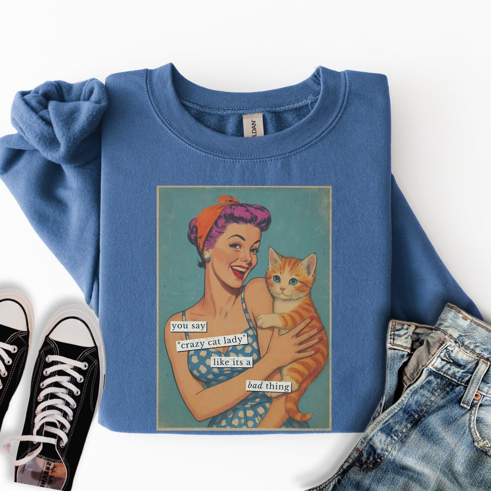 Retro Crazy Cat Lady Sweatshirt