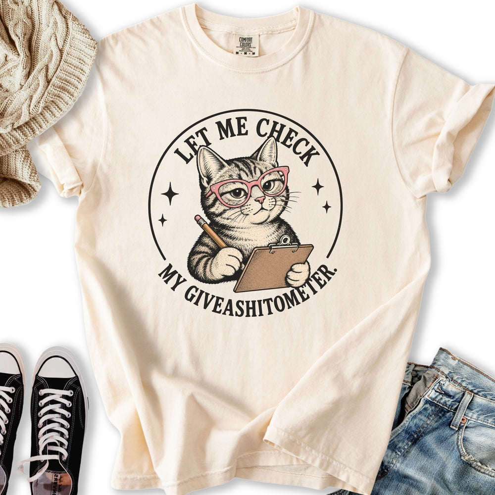 Giveashitometer Cat T-Shirt