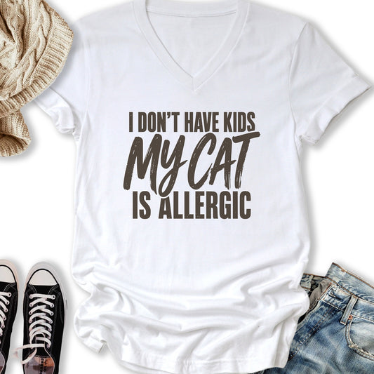 My Cat Is Allergic V-Neck Tee