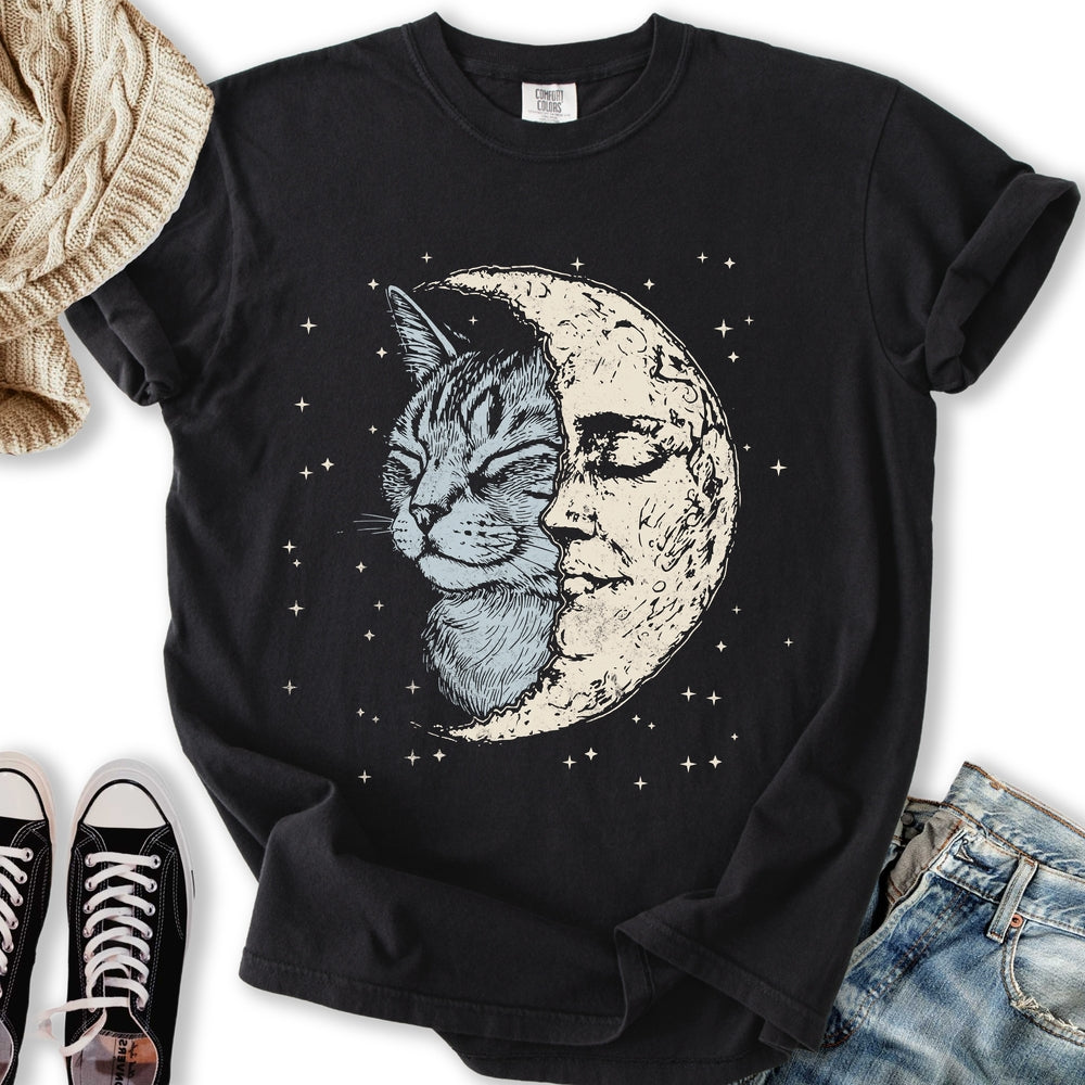 Celestial Cat Moon T-Shirt