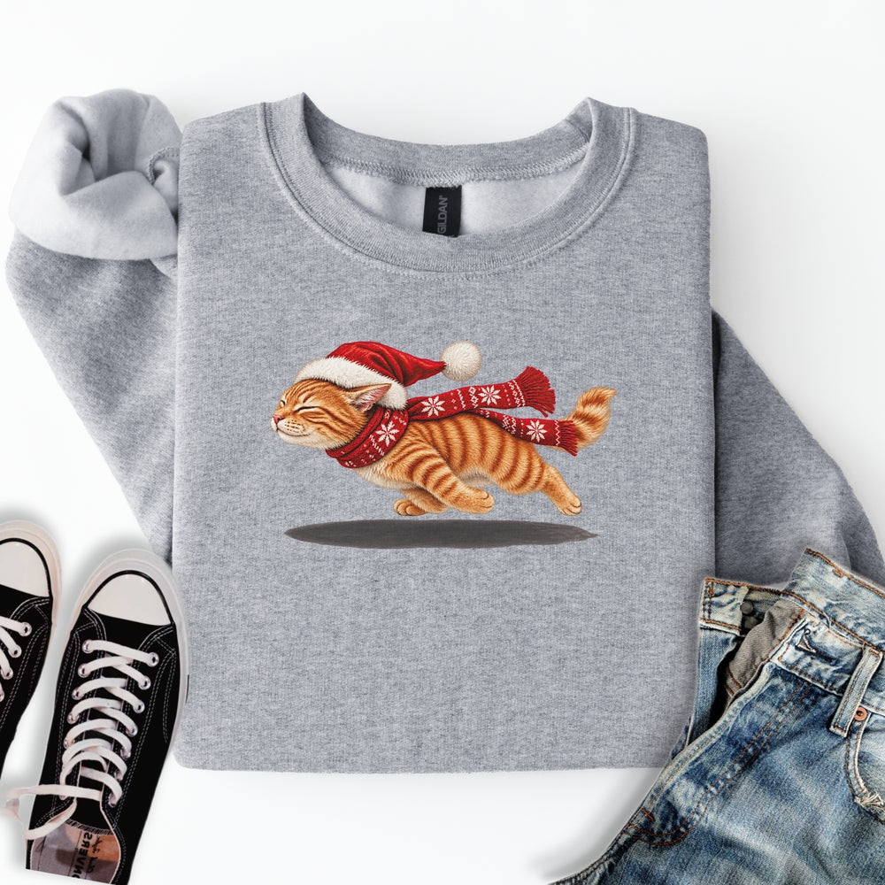 Christmas Ginger Cat Zoomies Sweatshirt
