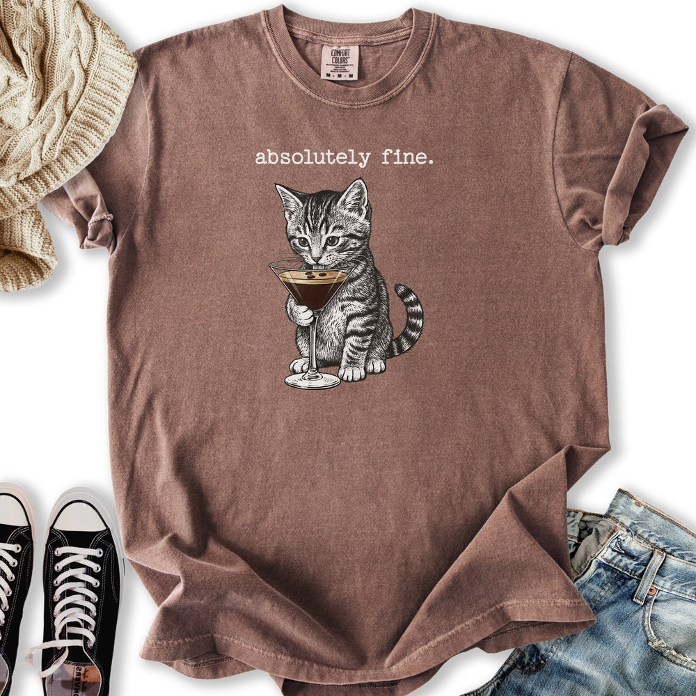 Absolutely Fine Martini Cat T-Shirt