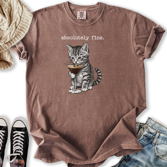 Absolutely Fine Martini Cat T-Shirt