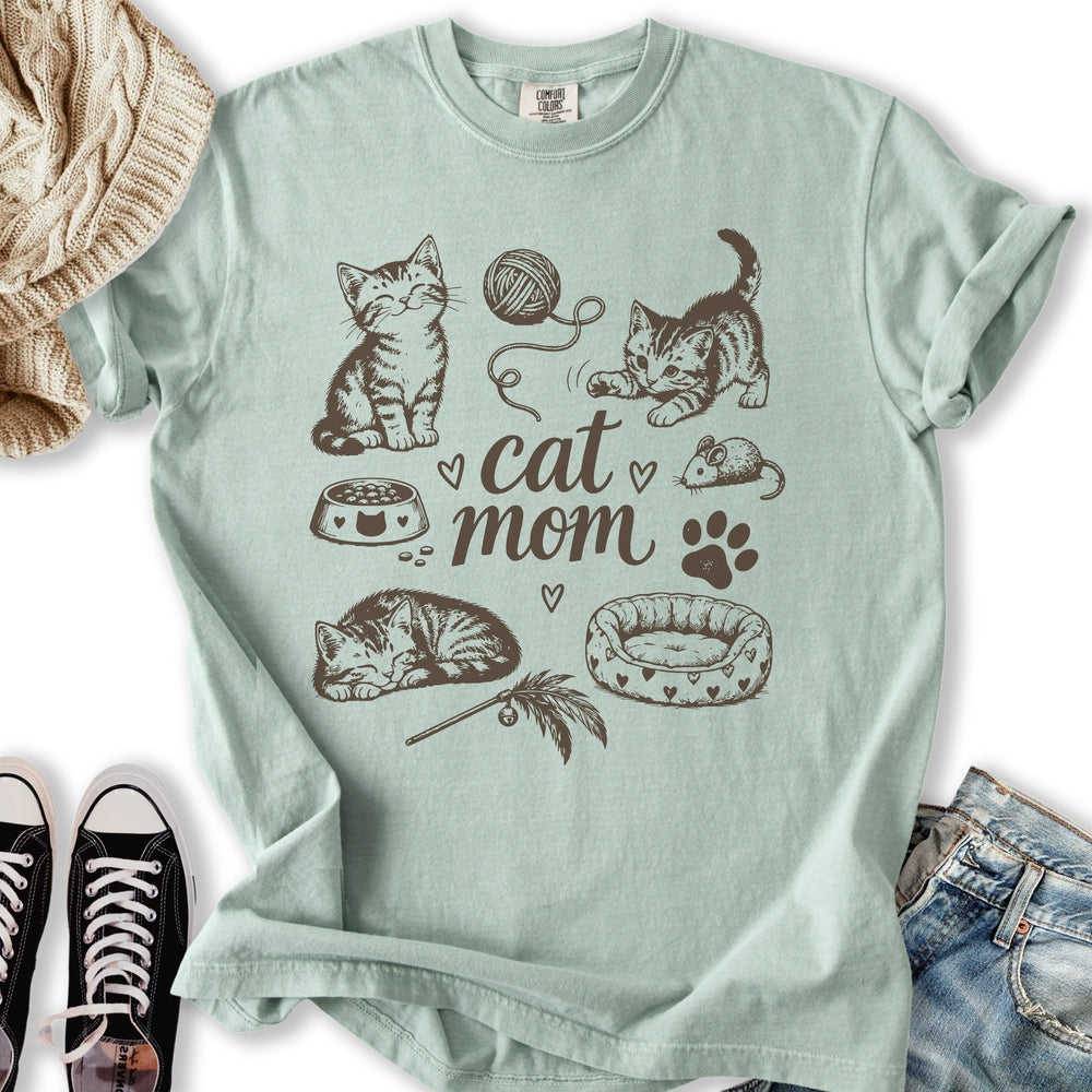 Cat Mom Sketch Relaxed Tee