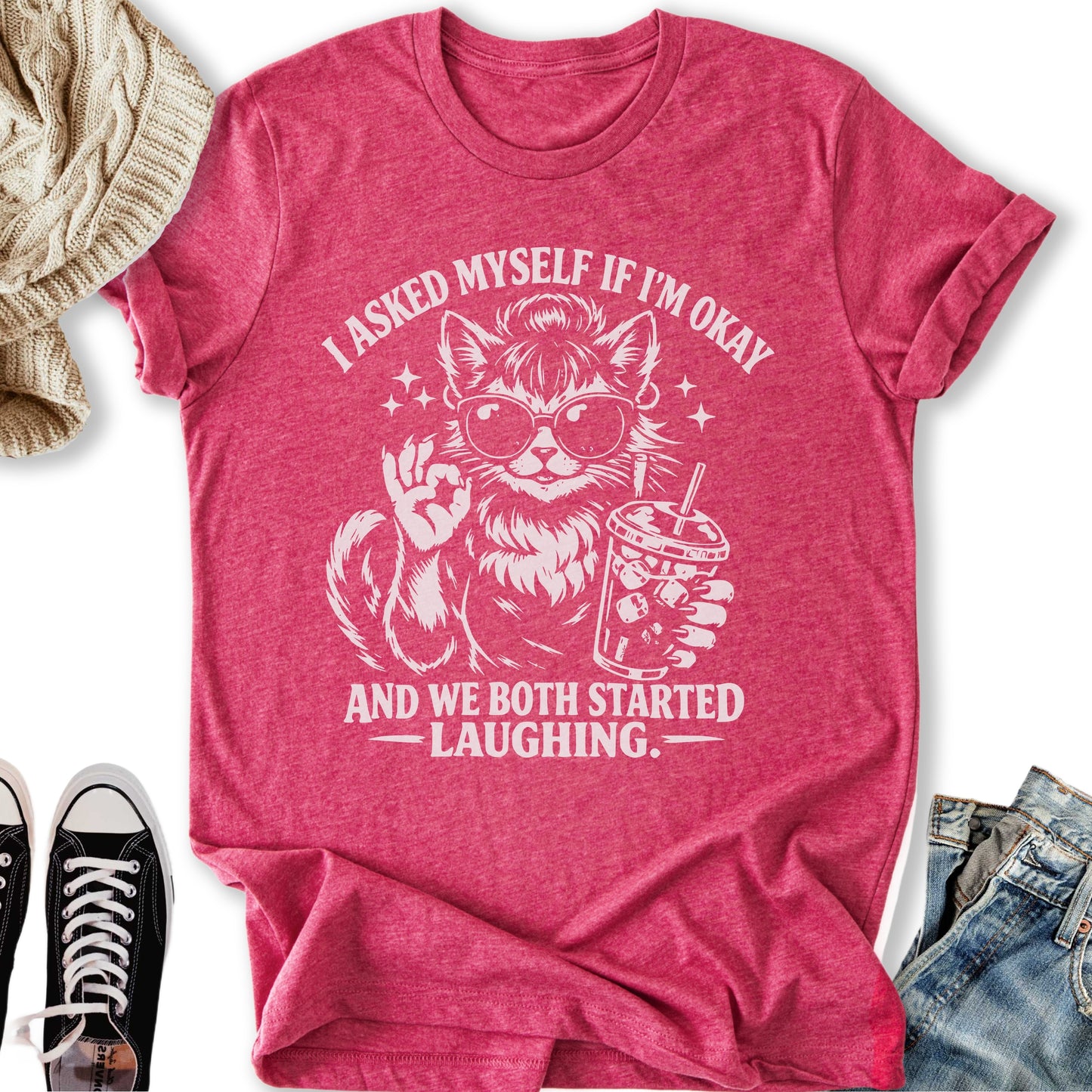 I Asked Myself If I’m Okay Cat T-Shirt