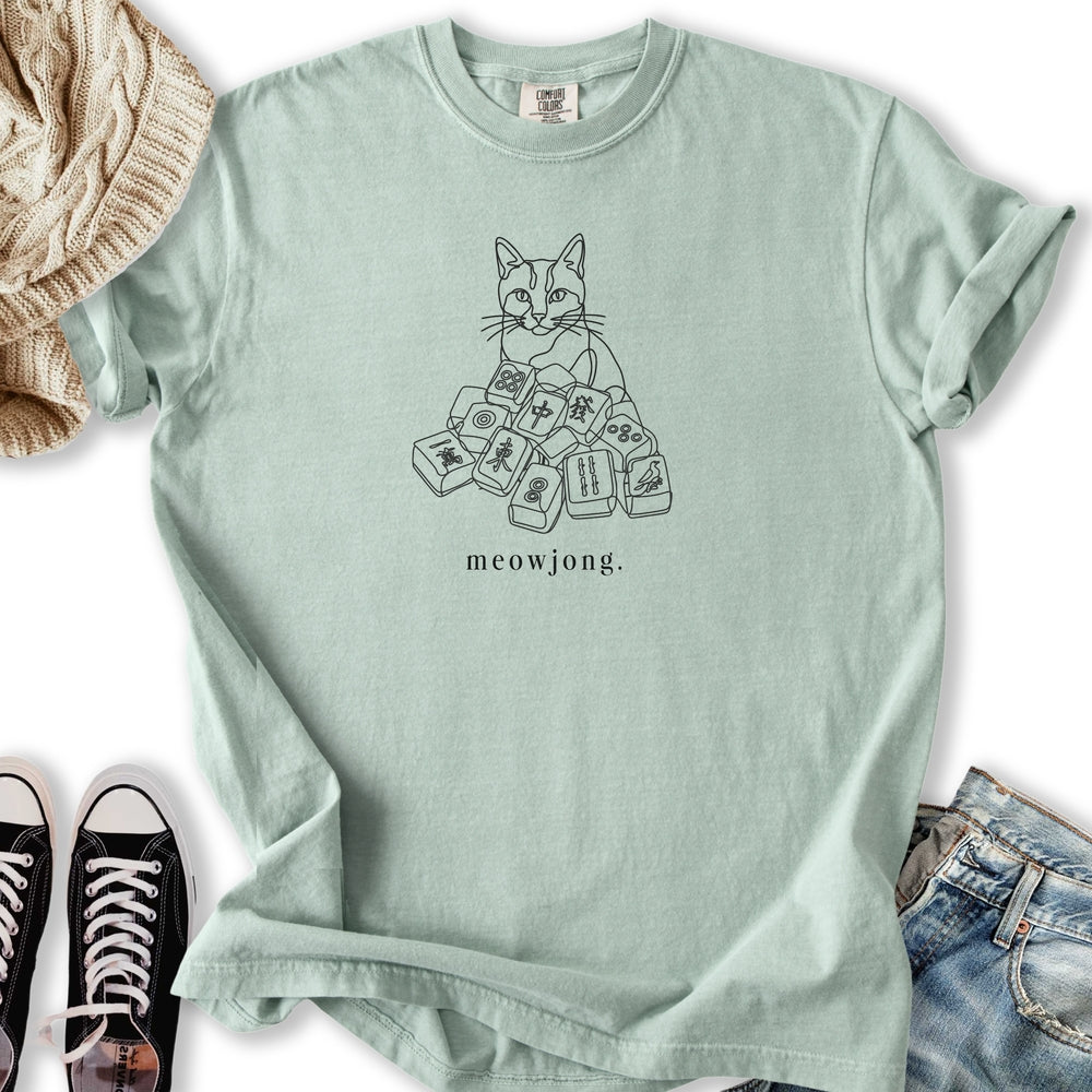 Meowjong Lineart T-Shirt